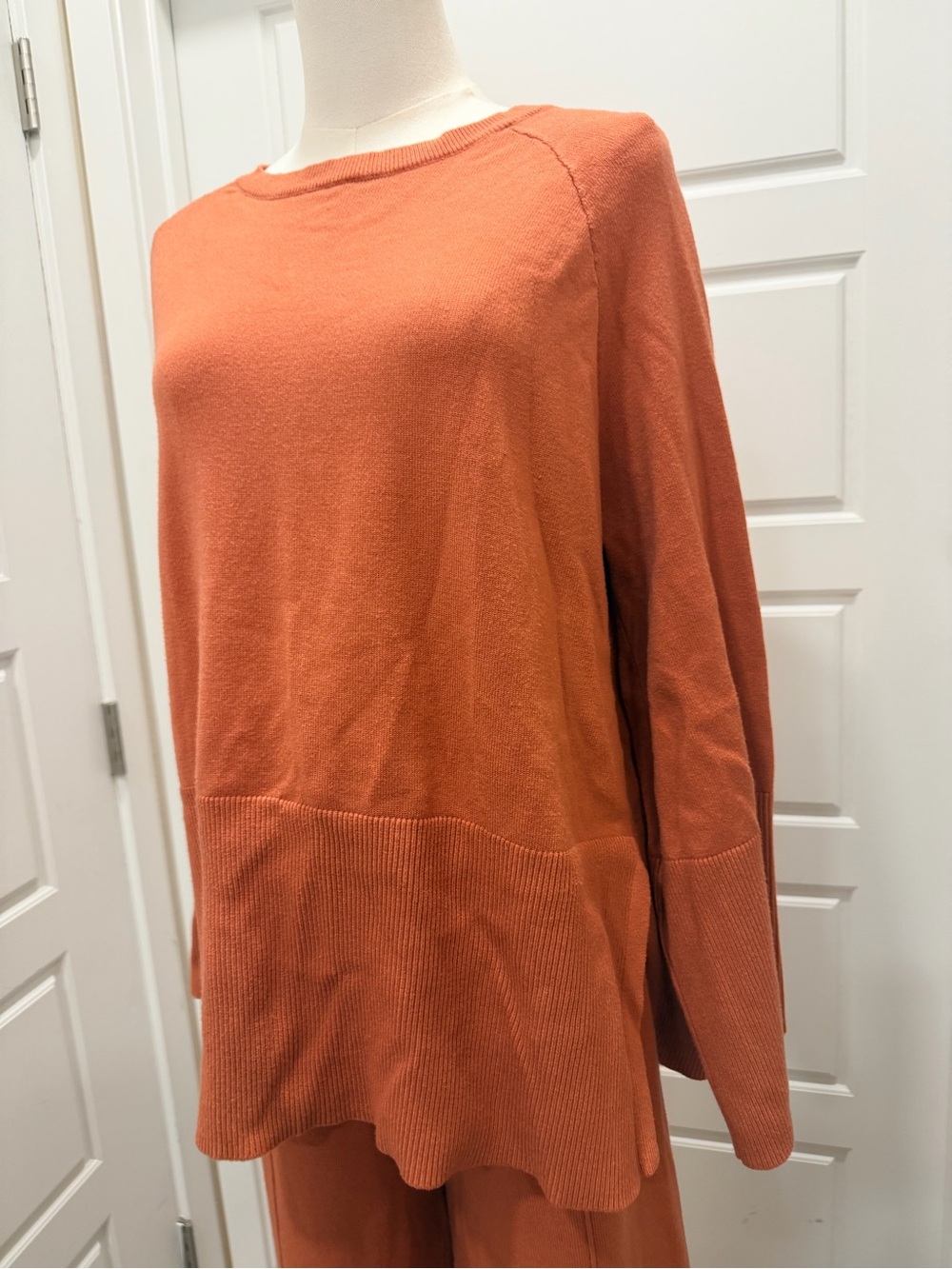 Anrabess Relaxed Wide-Leg Knit Set - Burnt Orange - Picture 2 of 8